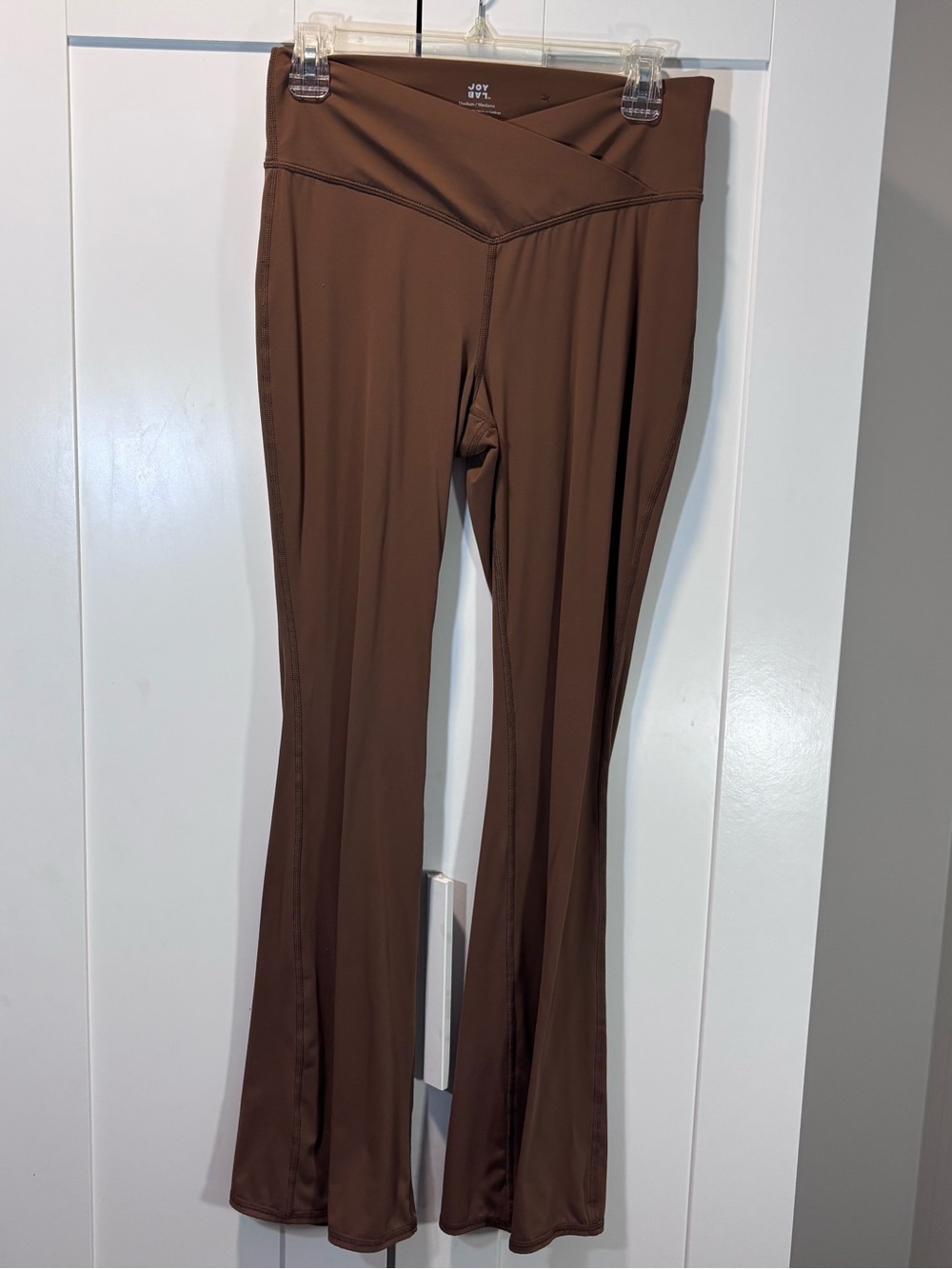 JoyLab Crossover Flare Leggings Womens M Brown Mocha High Rise Yoga Pants